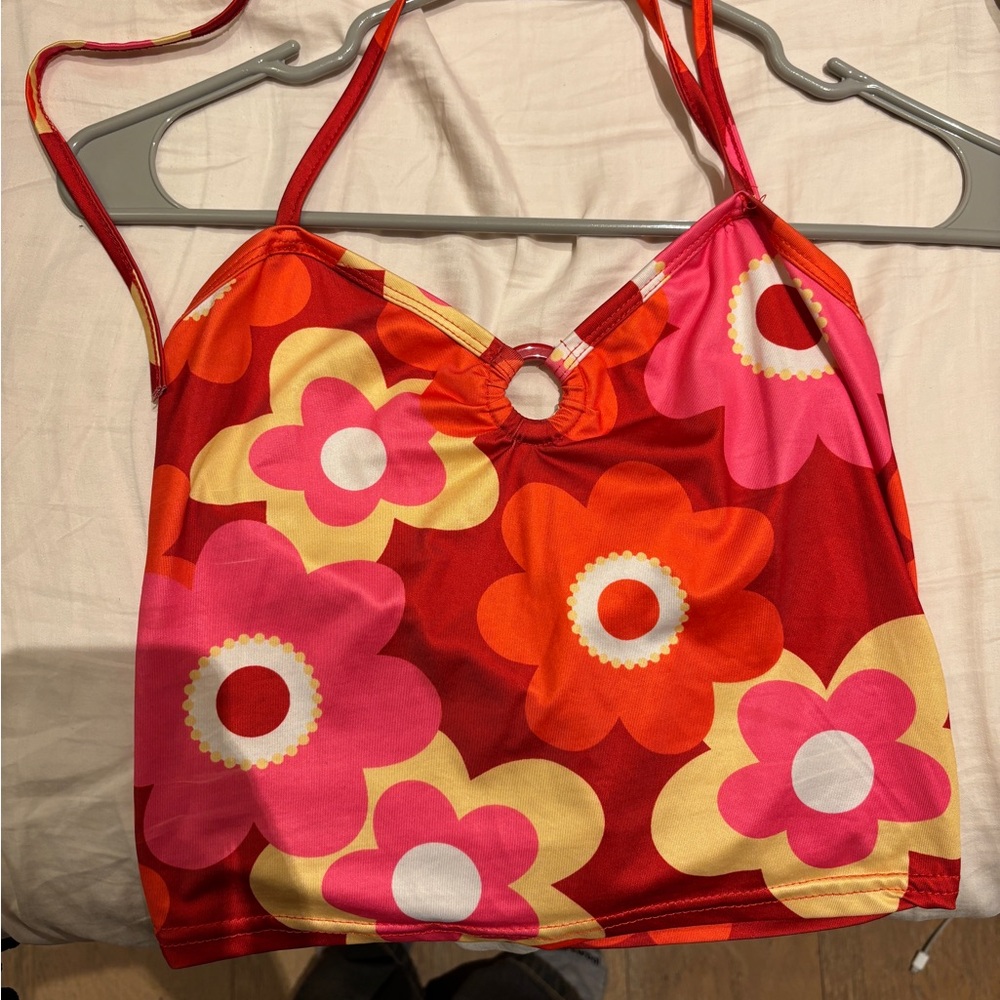 Floral Red and Pink Camisole Top